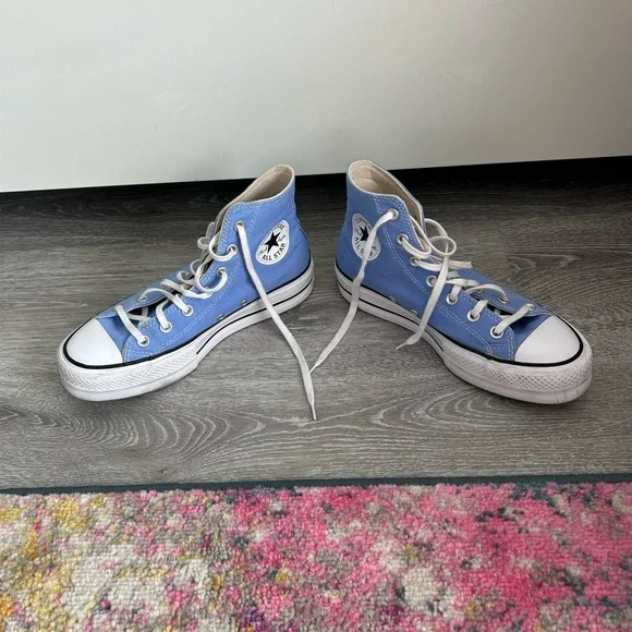 Converse Blue and White High-Top Sneakers - Picture 2 of 4